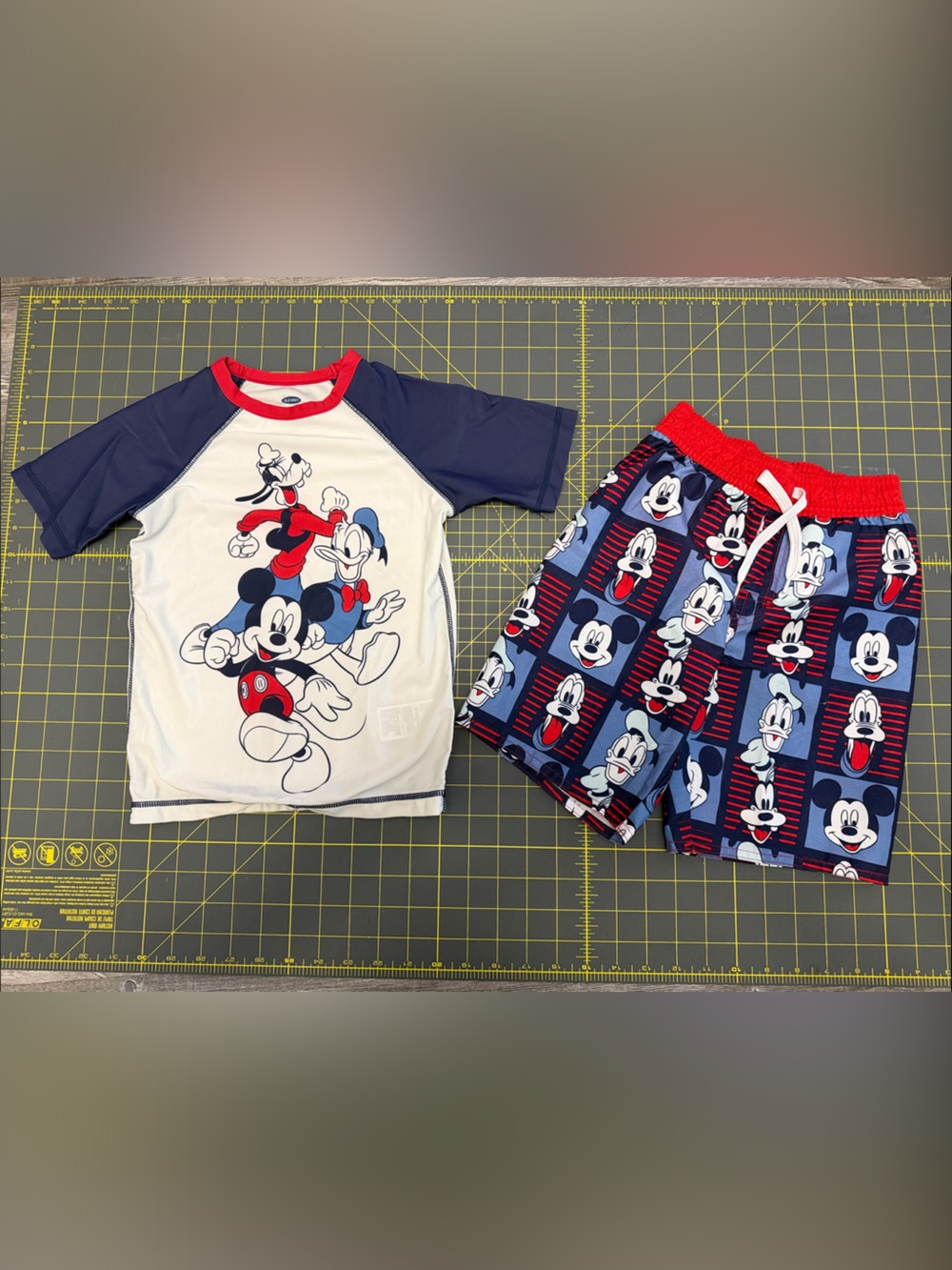 Old Navy Mickey Mouse Navy, White & Red Kids Swim Pajama Set